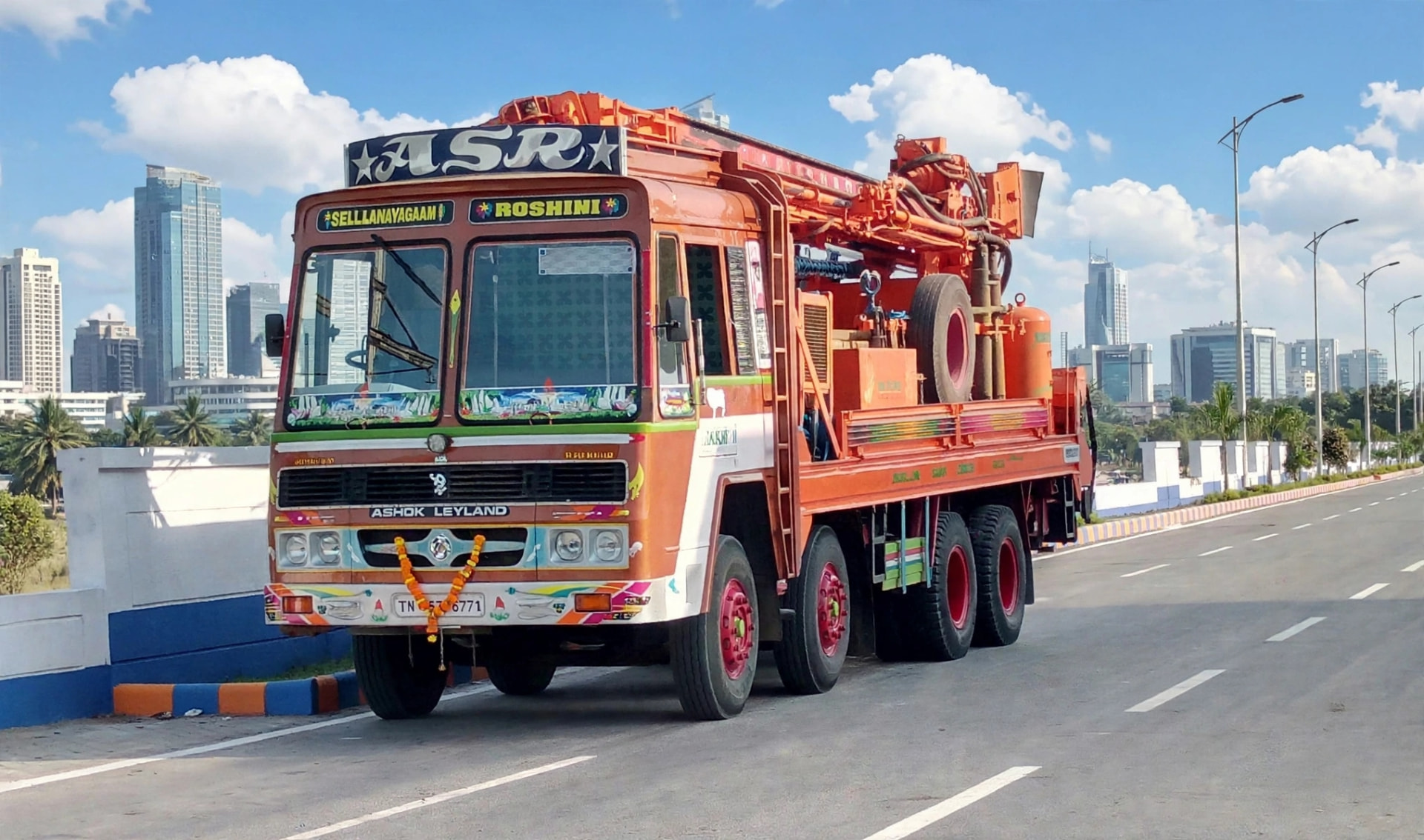 Shiv Shakti Borewell rig truck with mounted drilling mast